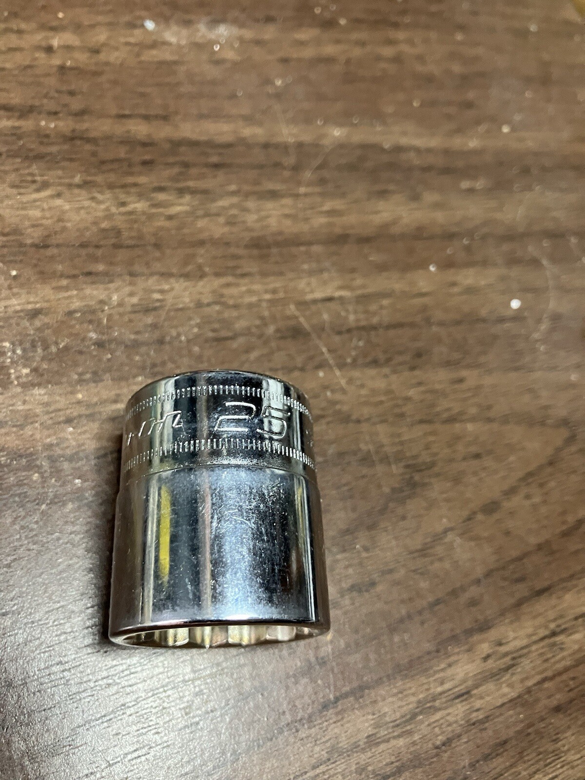 Snap-on Tools SWM251 1/2″ Drive 25mm Metric 12 Point Shallow Socket USA
