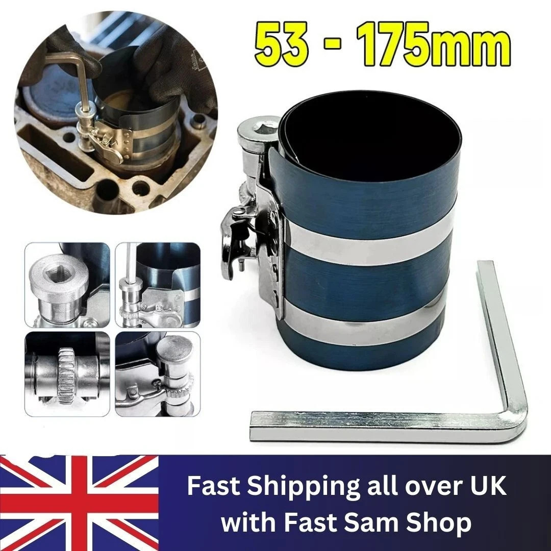 Quick Release Engine Piston Ring Compressor Tool Ratchet Type Clamp 53 – 175mm