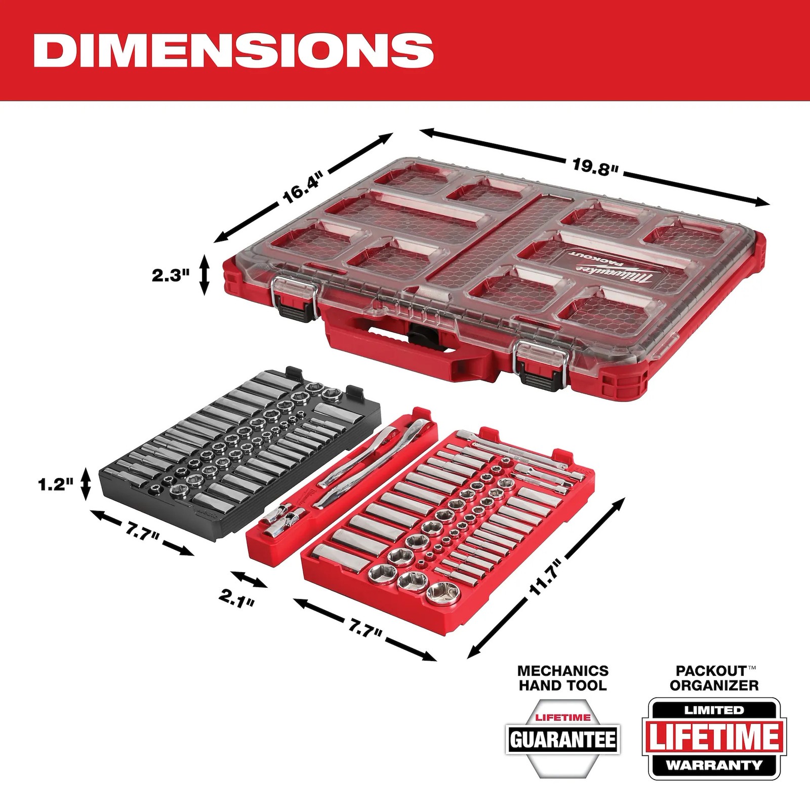 Milwaukee 48-22-9486 Ratchet and Socket Set, 106 Piece, 1/4 inch & 3/8 inch