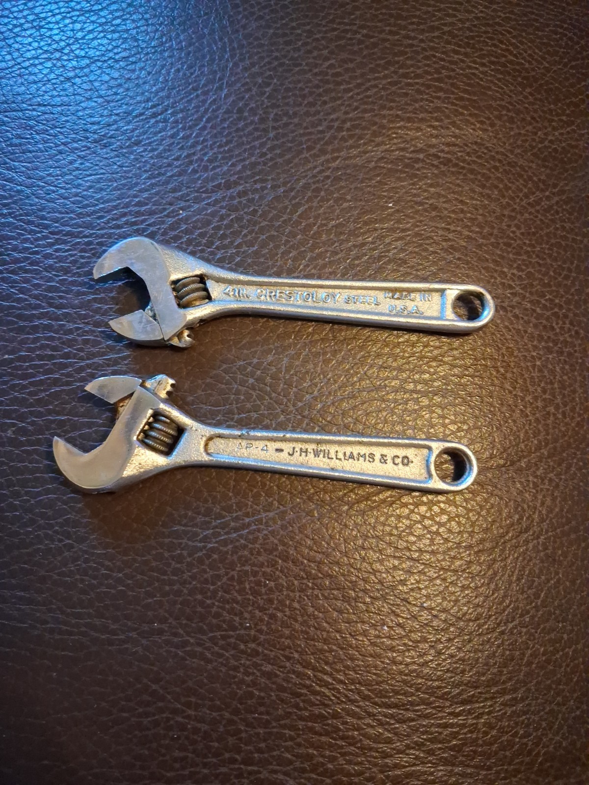 Lot Of 2 Vintage JH Williams 4″ & Crescent 4″ Adjustable Wrench USA