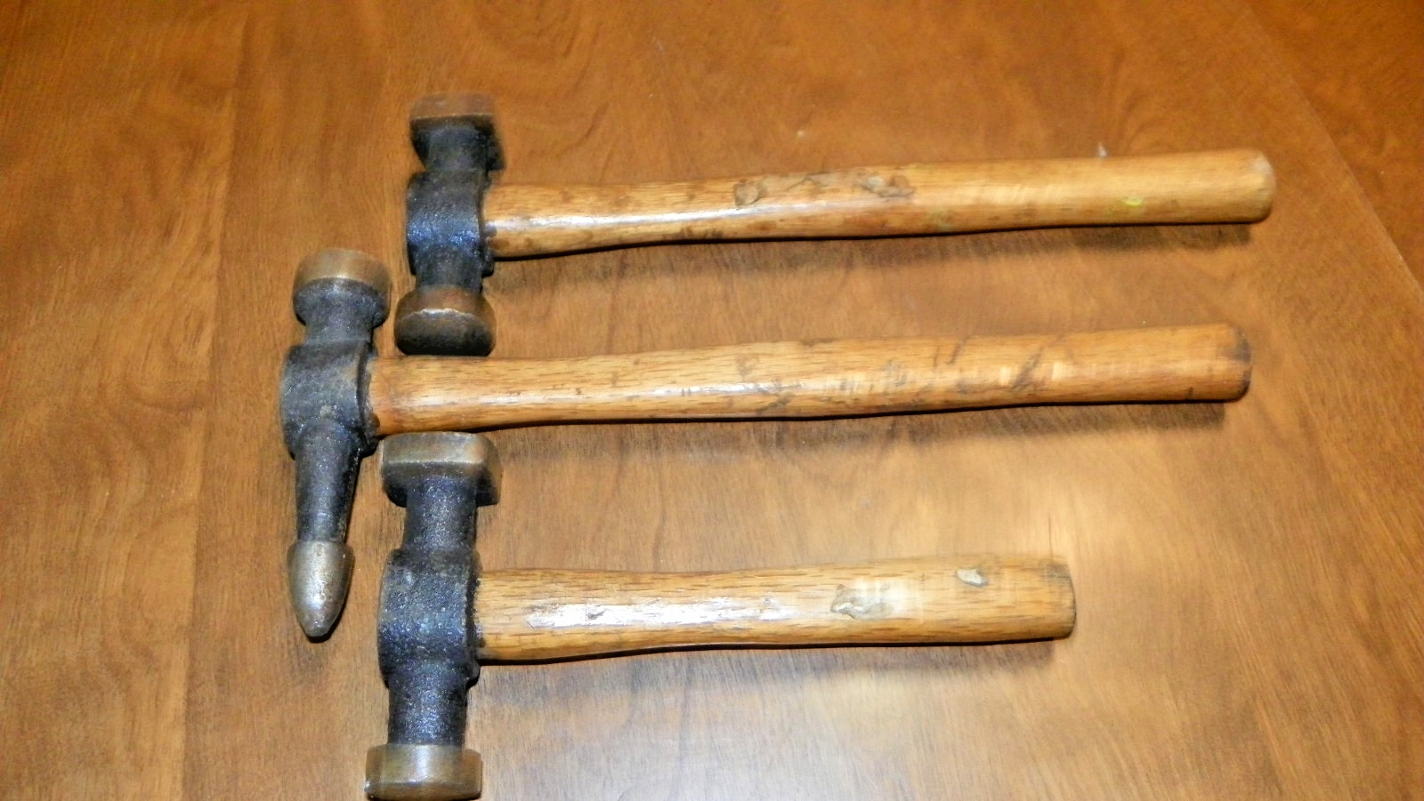 lot of 3 unmarked auto body hammers