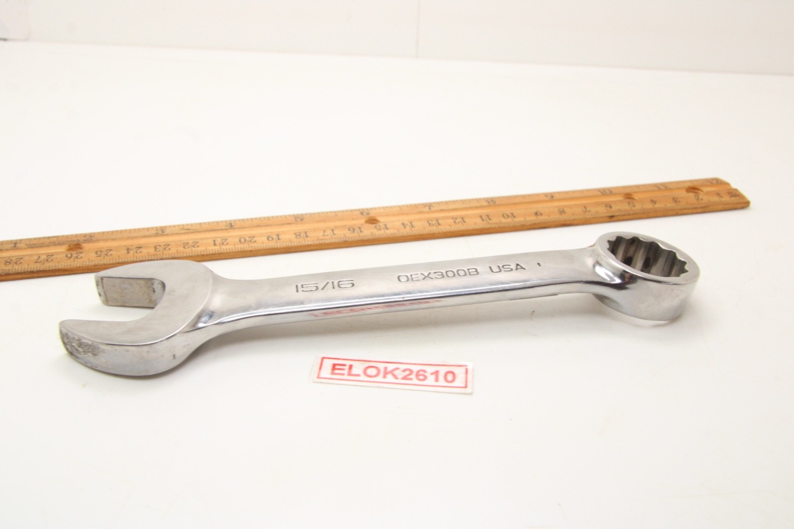 Snap-On OEX300B 15/16″ 12 Point SAE Chrome Stubby Combination Wrench USA