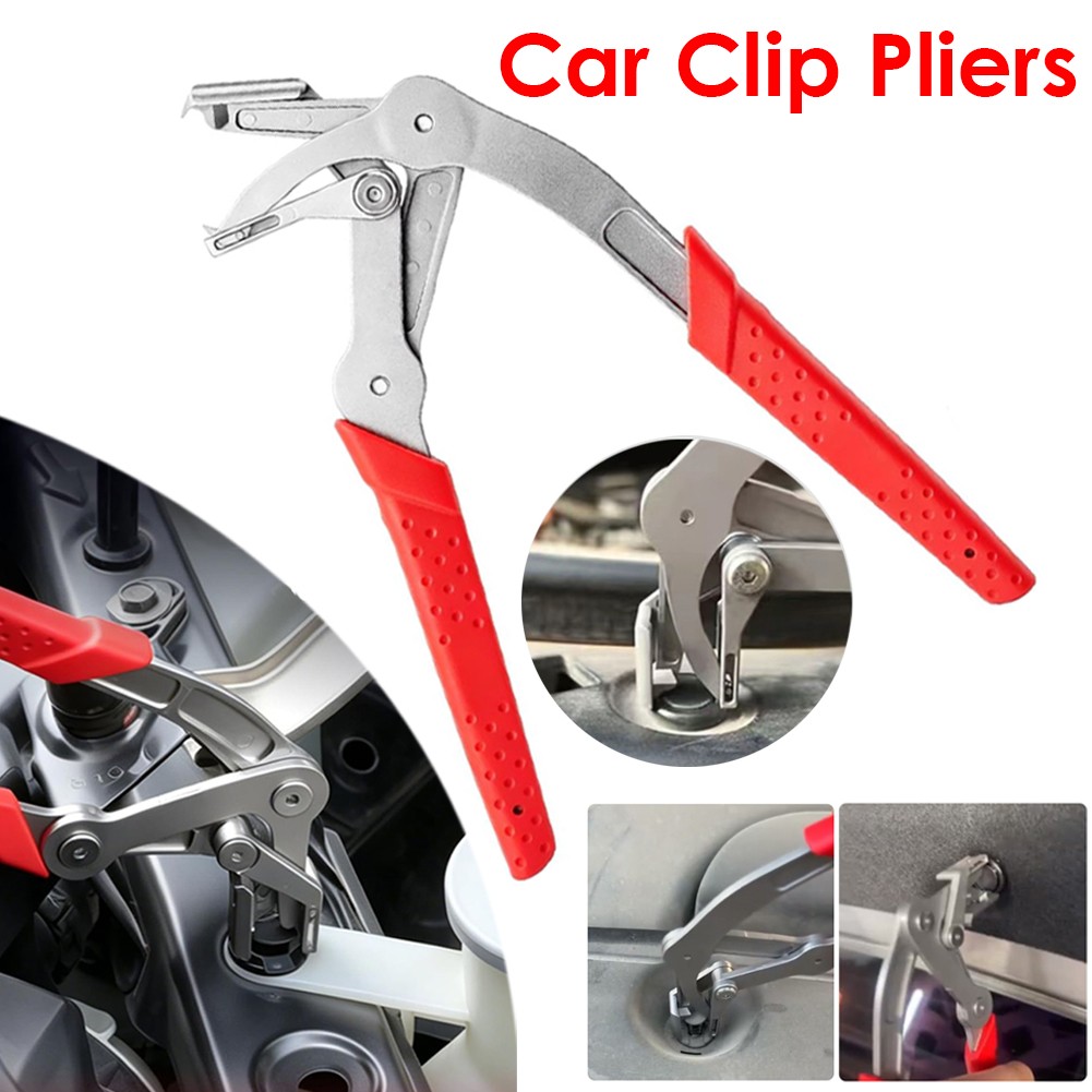 Car Clip Removal Pliers Steel Spring Loaded Fastener Remover Tool for Auto Trim