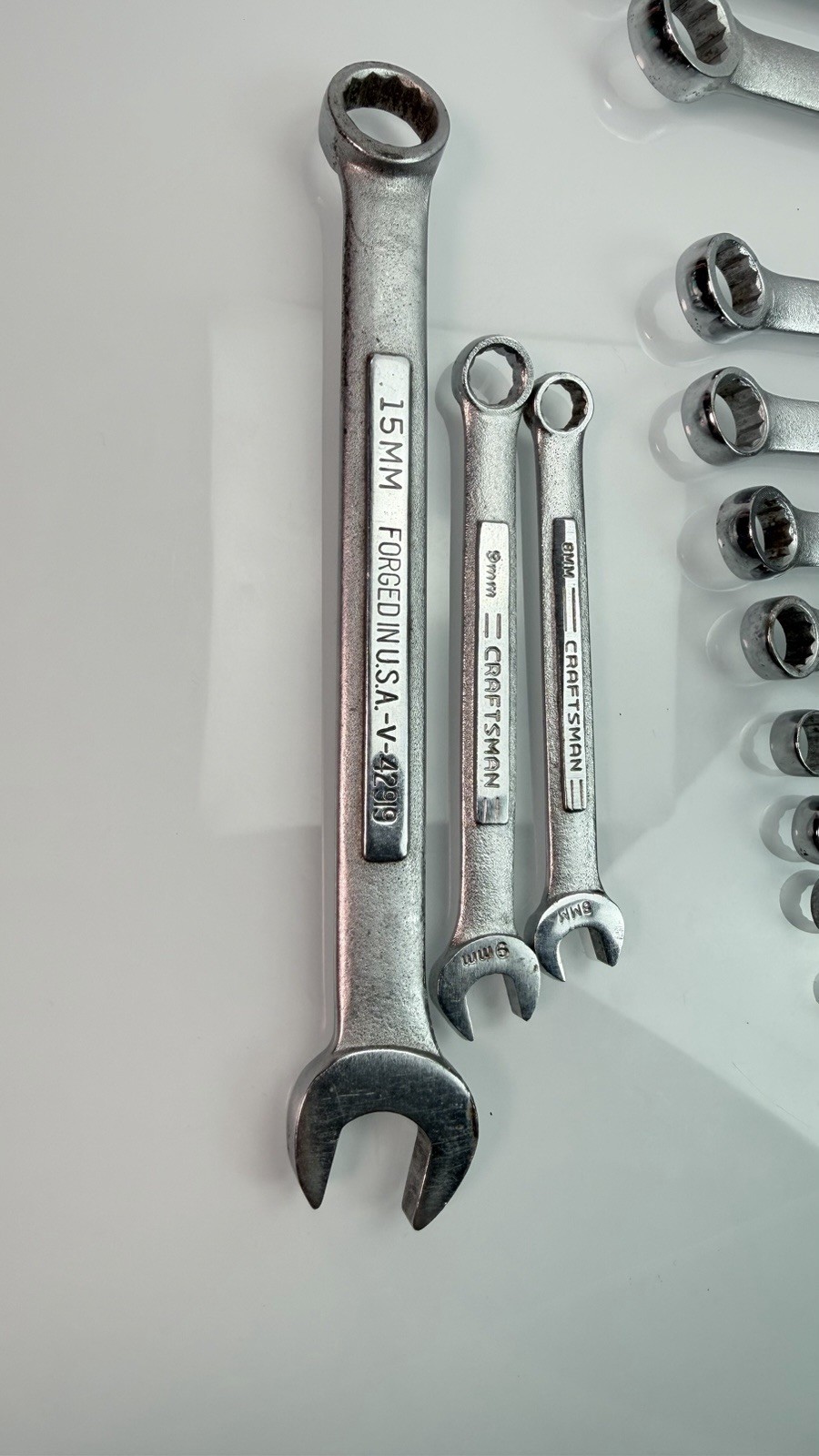 CRAFTSMAN USA 16 PIECE METRIC 12 PT COMBINATION WRENCH SET 6MM TO 19MM V VV VA