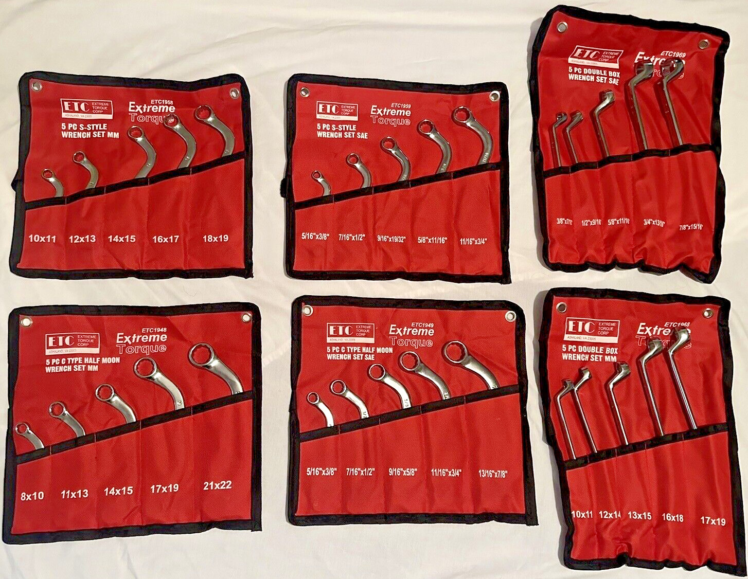 Box Deal 6 Wrench Set SAE Metric Moon S Starter Obstruction Deep Double Offset