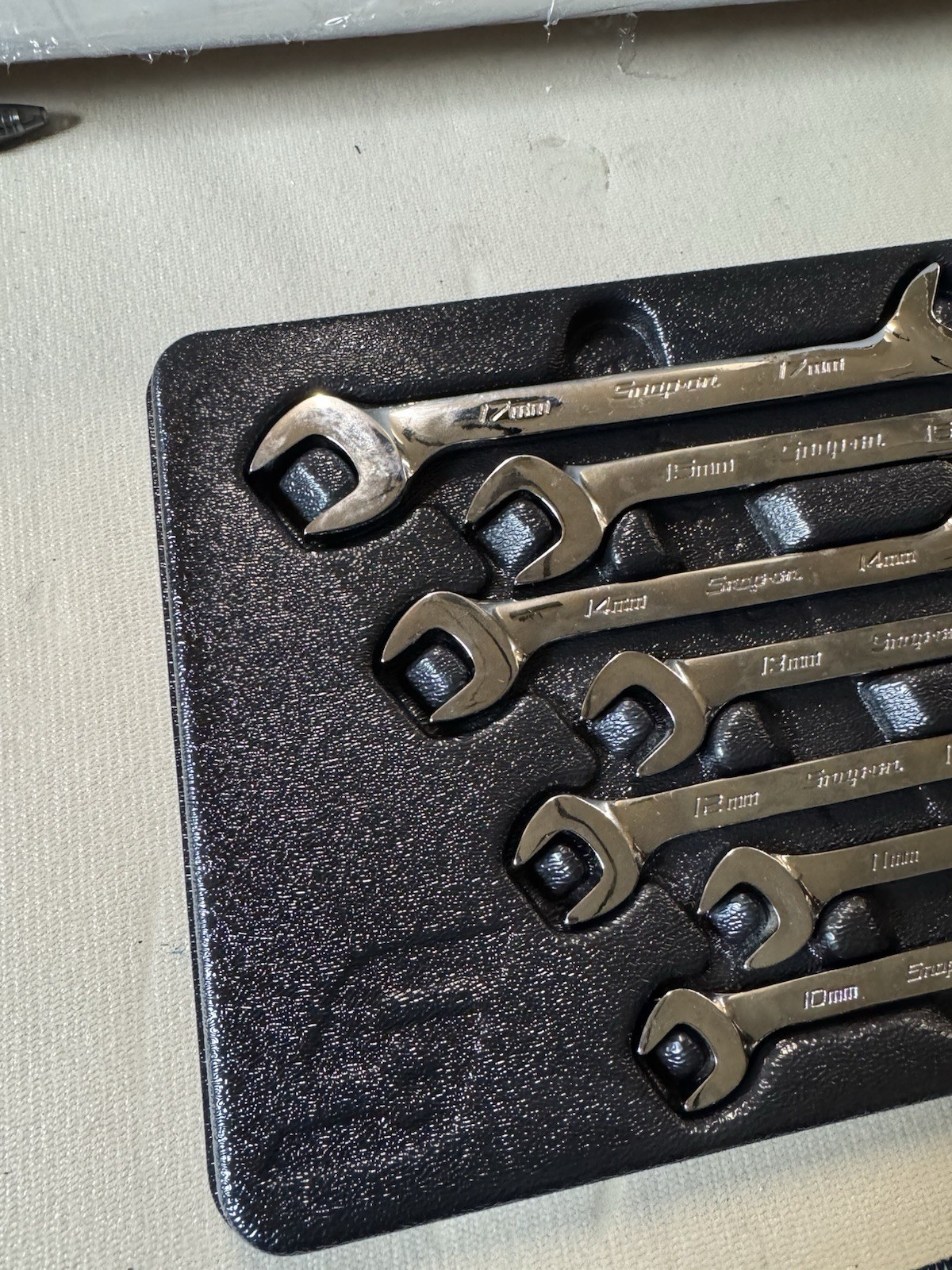 Snap-on VSM 10-15 & 17mm 7-Piece Four-Way Angle Open End Wrench Set
