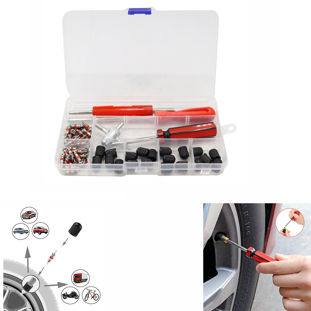 For Roadside Tire Repair Tire Valve Kit Core Removal Tool Copper Valve Cores