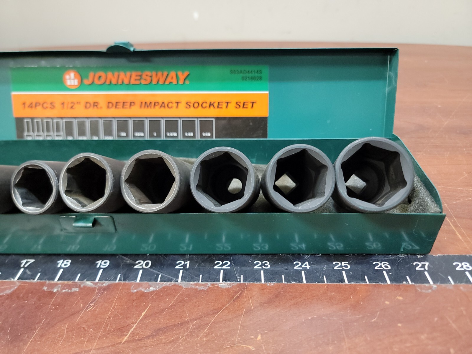 Jonnesway S03AD4414S 14pc 1/2″ Dr. Deep Impact Socket Set