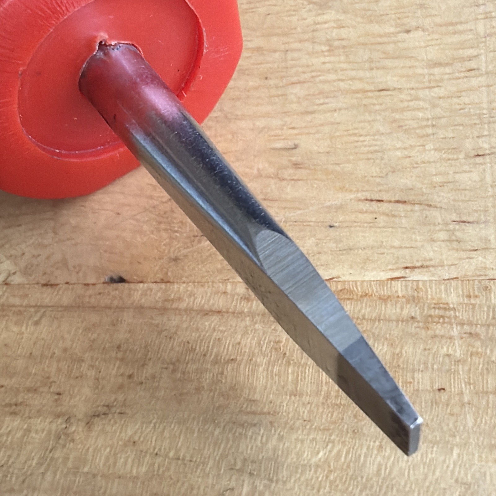 Snap On Tools 1/4″ Flat Slotted Stubby Short Screwdriver Red SDD1 USA READ!