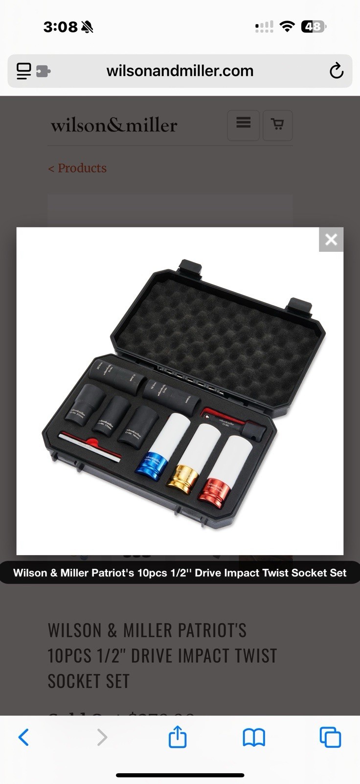 Wilson & Miller Patriot’s 10 pcs 1/2” drive impact twist socket set