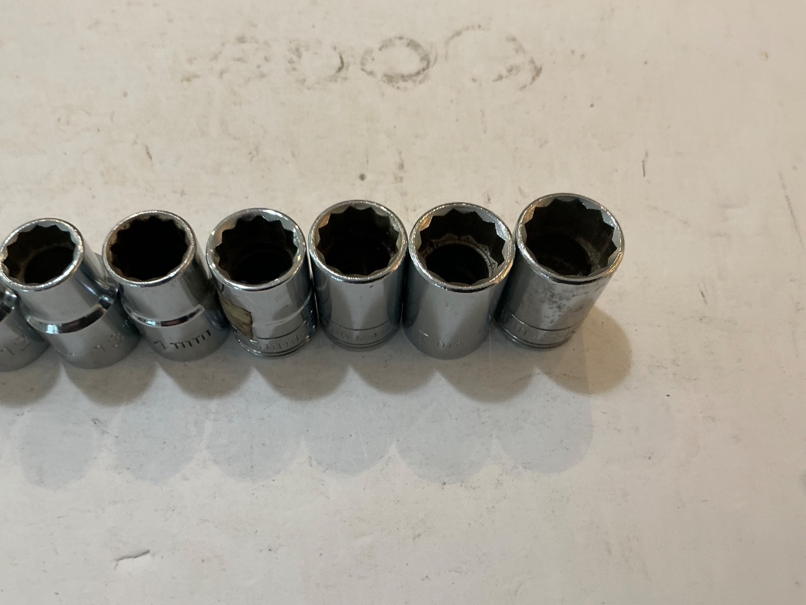 S-K tools 8 pc 1/2″ drive shallow mwtric socket set 12 pt 10mm-18mm USA made