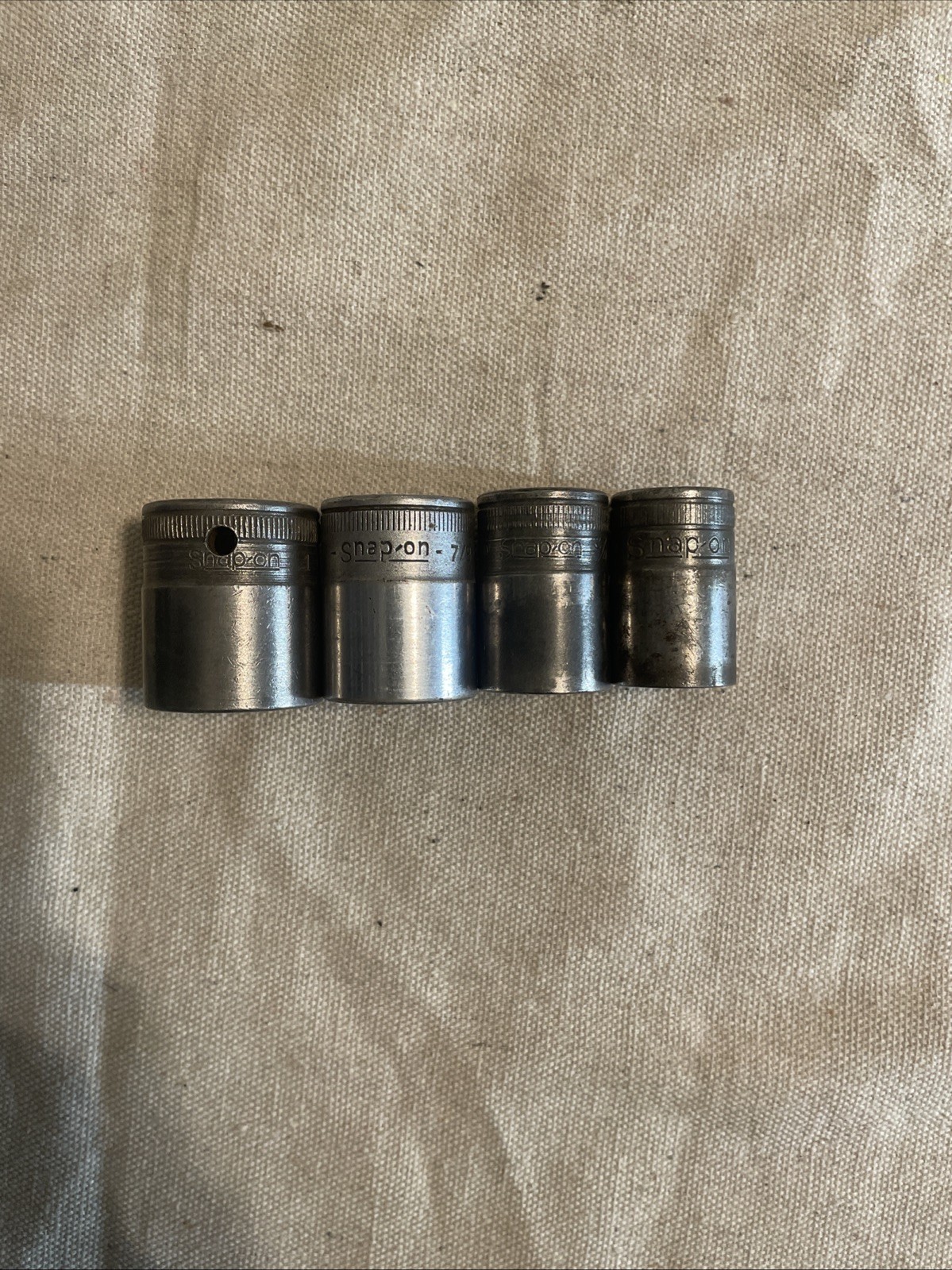 Snap On USA Socket Set 1/2” Drive 12 Point SAE 11/16”-1” Vintage 4pc #B6