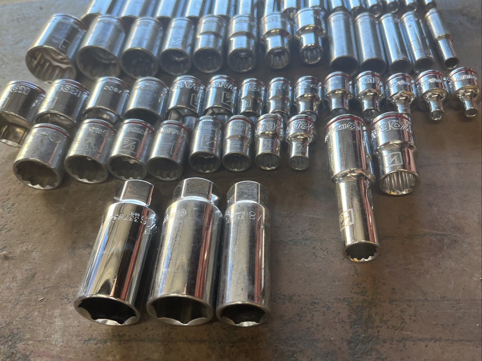 🔥 Kobalt 1/4 3/8 1/2 Drive 62 Piece 6 & 12 Point Short Deep Socket Set Lot Sae