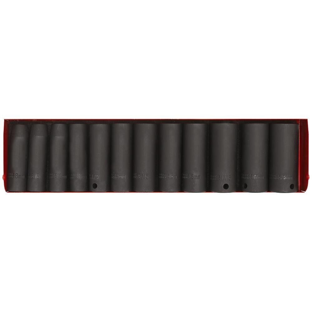 Sealey 13 Piece 3/8″ Drive Deep Hexagon Impact Socket Set Metric and Imperial