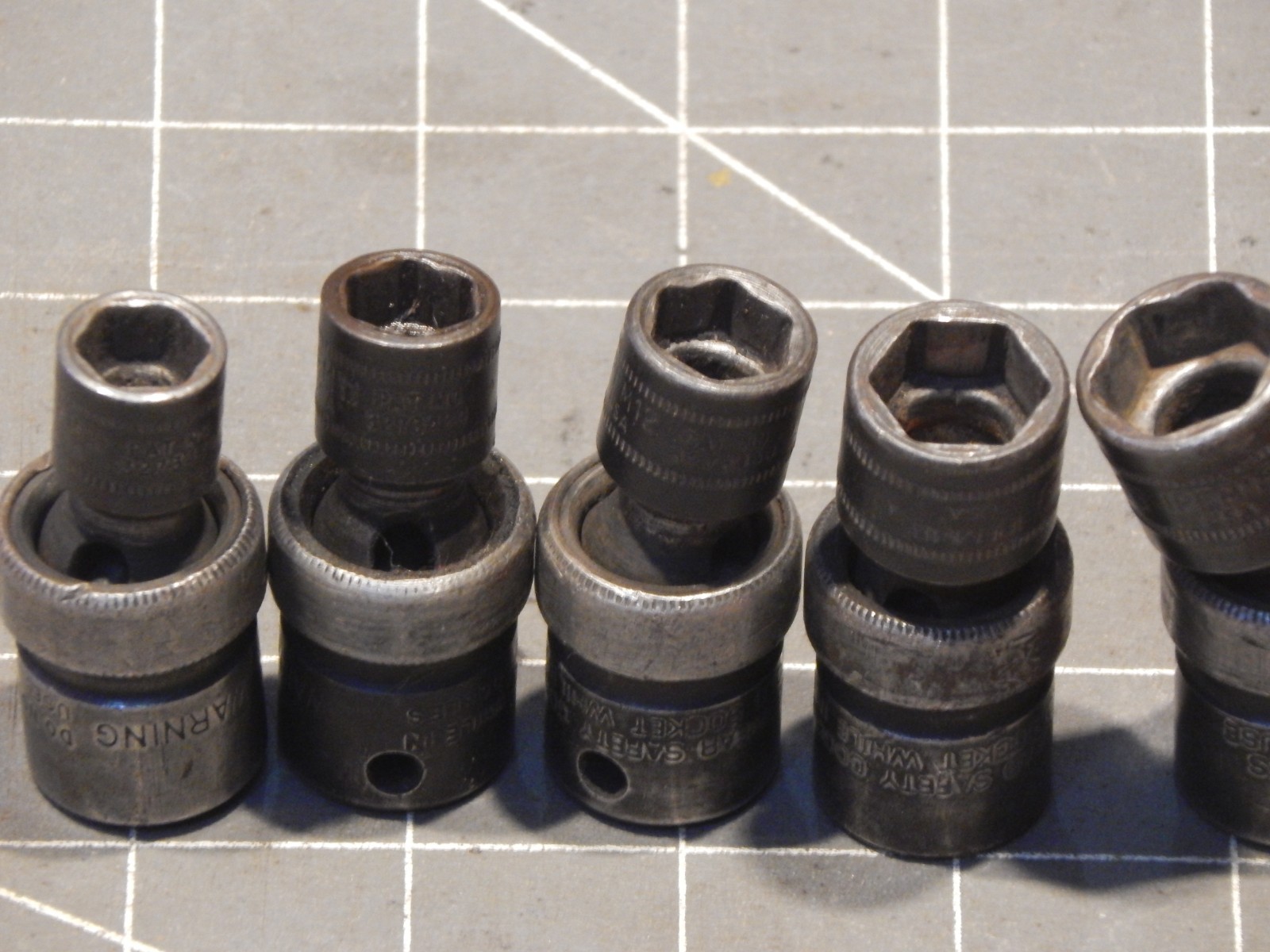 READ Snap On 9Pc Metric 3/8 Drive Impact Swivel Universal Socket Set 10MM 19MM