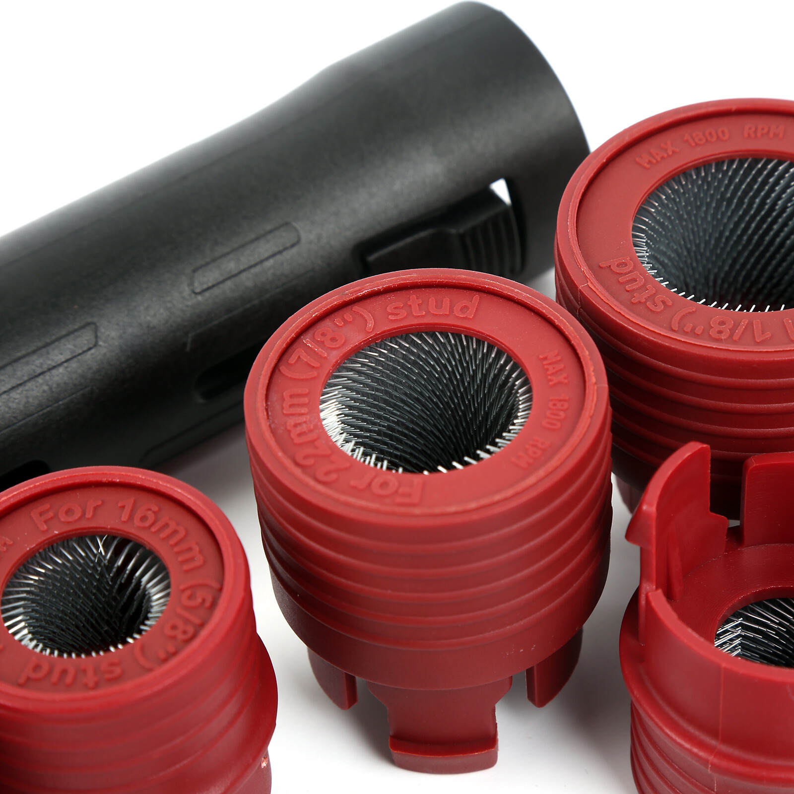 1/4″ Hex-1/2″ Square Dr Wheel Stud Cleaner Tool Set for Removing Rust and Debris