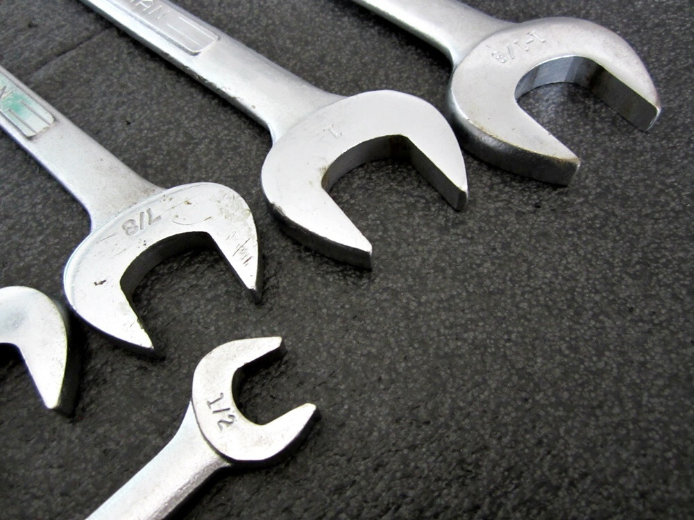 Vintage Craftsman 8pc SAE Open End Wrench Set 3/8″ to 1-1/8″ Made in USA