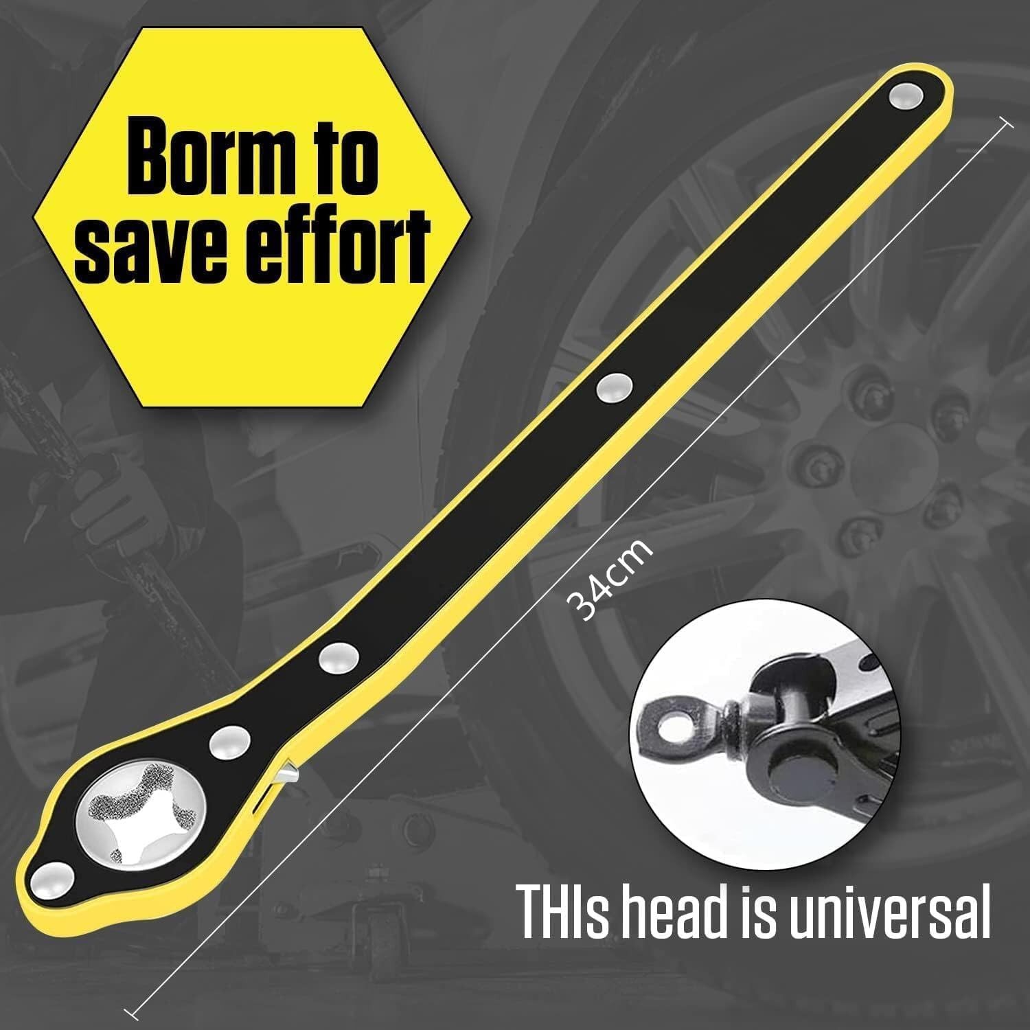 Auto Labor-Saving Jack Ratchet Wrench with Long Handle for Scissor Jack, Lug …