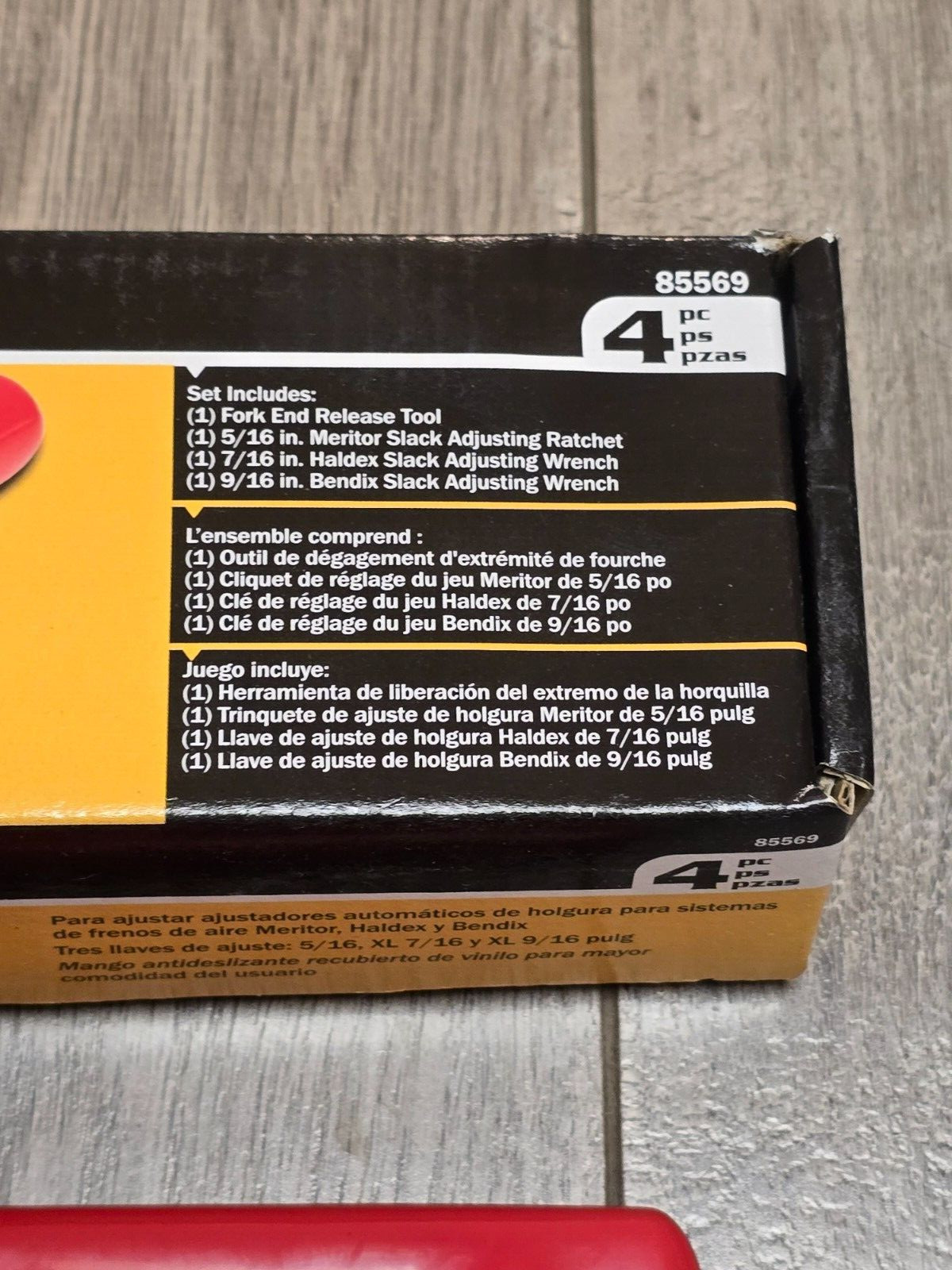 Titan 4pc Master Heavy Duty Truck Air Brake Slack Adjuster Tool Set #85569
