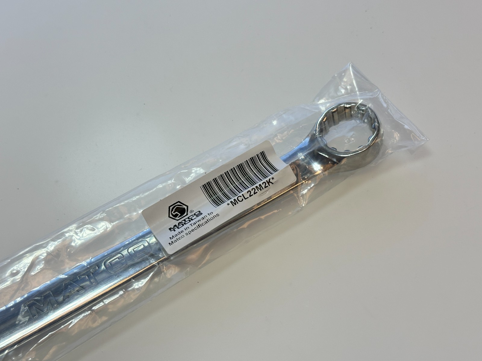 NEW Matco Tools MCL22M2K Metric 22mm LONG Combination Wrench w/ Anvil Spline Box