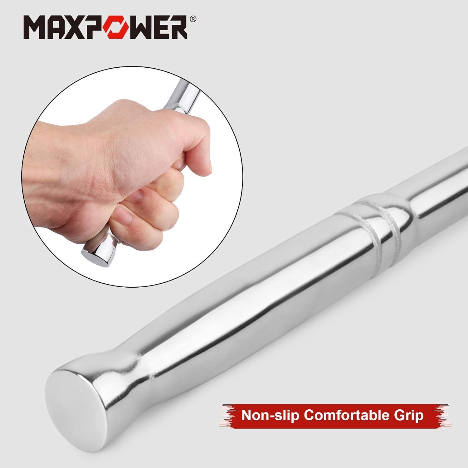 15-inch Breaker Bar 1/2″ & 3/8″ Dual Drive Flex Head Chrome Vanadium Steel Tool