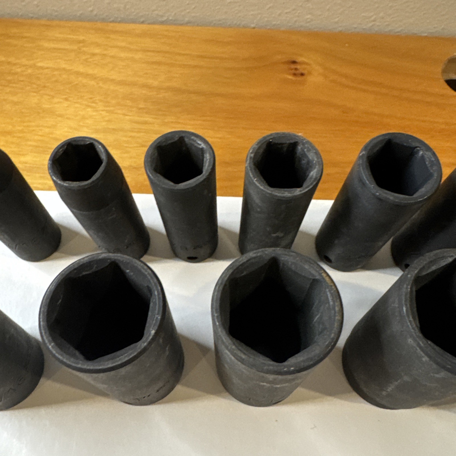 12 Pcs Pittsburgh Impact Socket Set 1/2″ Drive 7/16 to 1-1/4″ 6 Point Great Cond