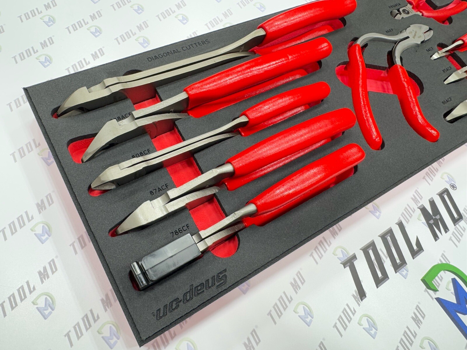Snap-on Tools USA NEW RED 10-Piece Diagonal Cutter Pliers Foam Set PLDC1000FR