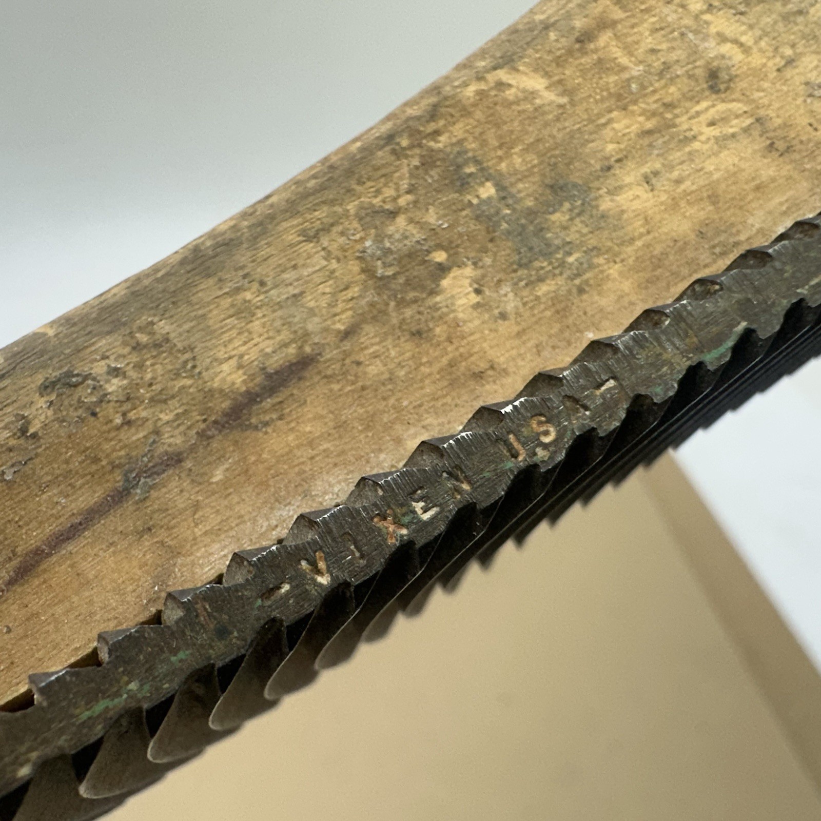 VINTAGE AUTO BODY RASP-FILE With Wood Handle 14” X 1-3/8” Heller Vixen USA