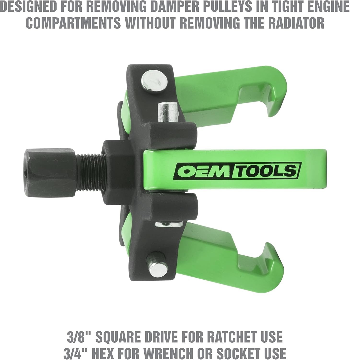 OEMTOOLS 25090 Harmonic Balancer Puller Kit, Adjustable 3-Jaw Puller Fits Most &