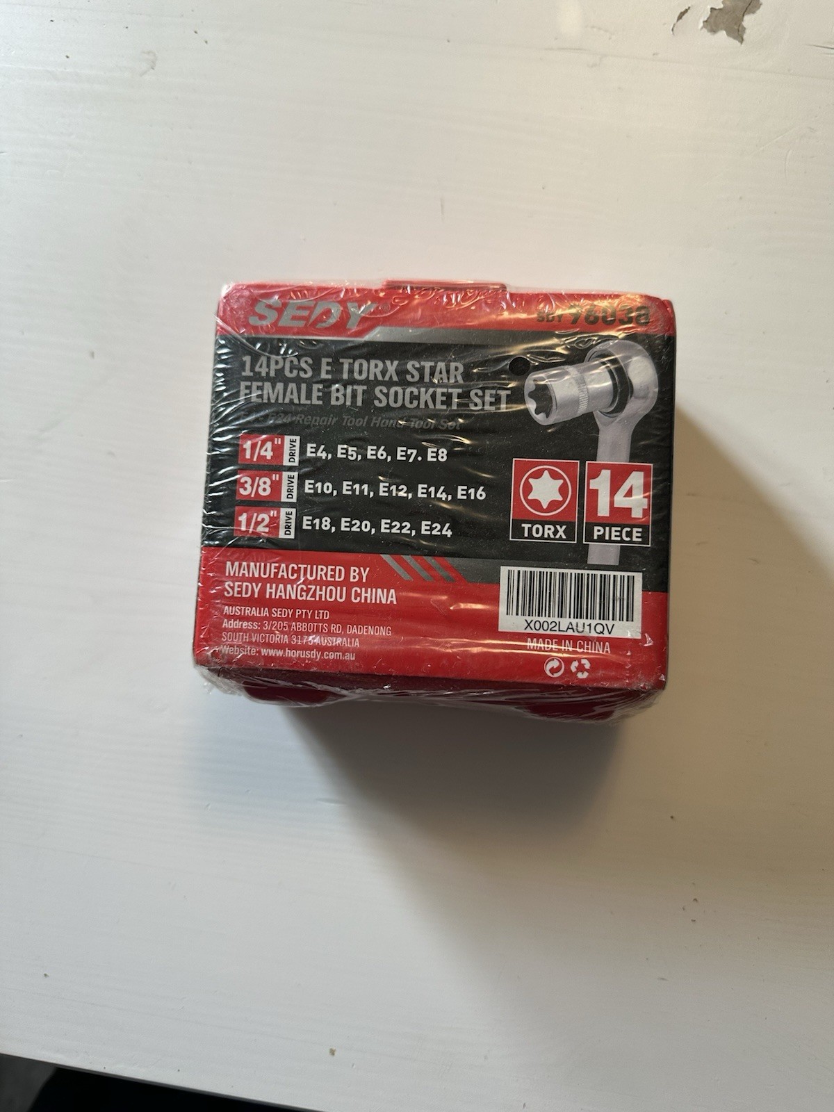 E Torx Star Female Bit Socket Set 14-Pack E4-E24 with Case