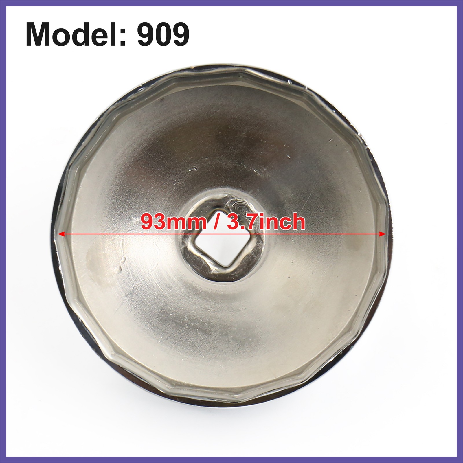92-93 mm Inner Diameter Car15 Flutes Cap Design Silver Tone Oil Filter Wrench