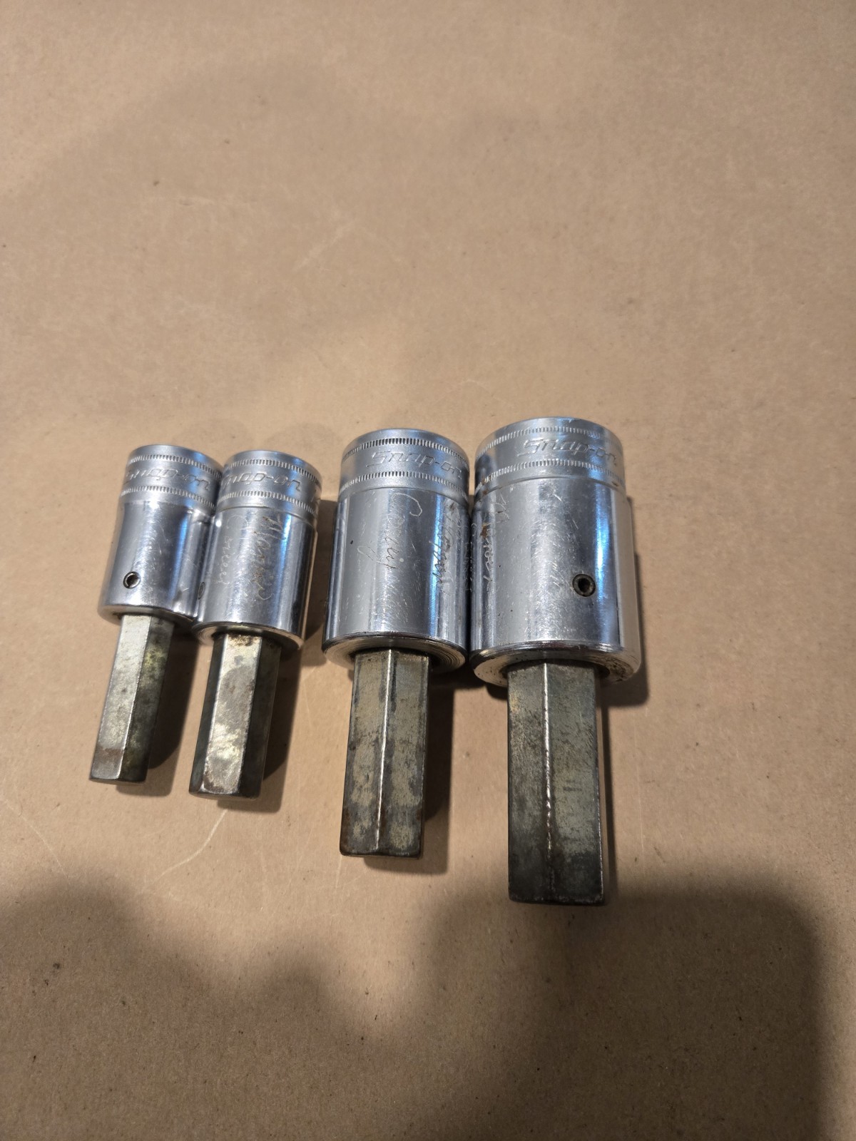 Snap On 1/2 Drive 12MM,14MM,17MM,19MM Metric Hex Bit Driver Sockets USA Lot Of 4