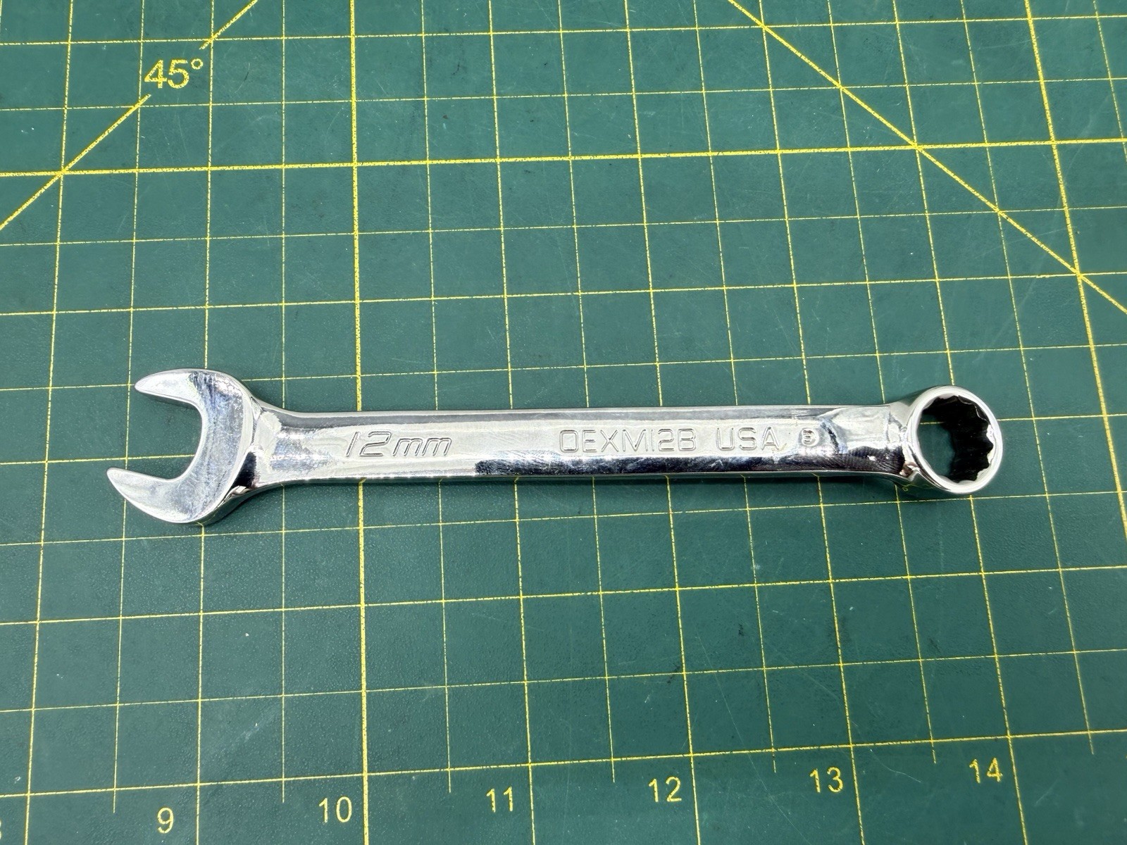 Snap-on Tools OEXM12B 12mm Metric 12pt SHORT Chrome Combination Wrench USA NEW