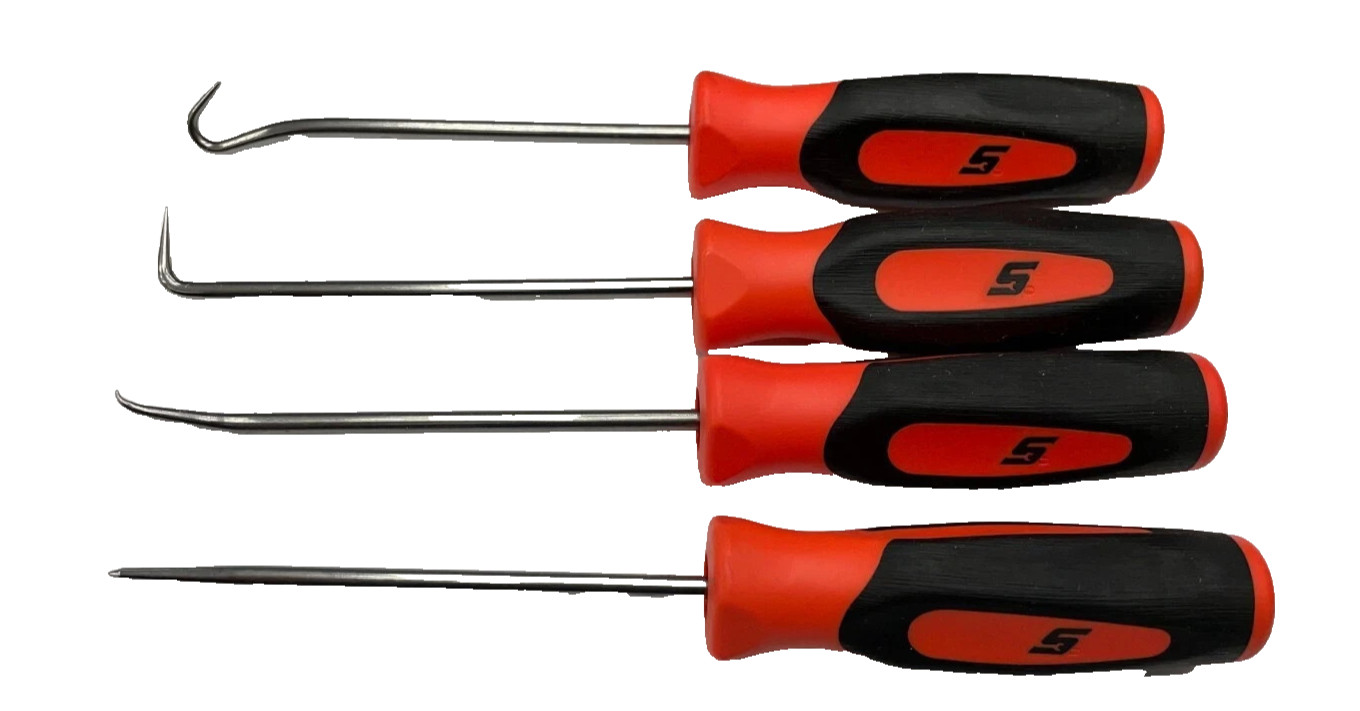 Snap-on Tools ORANGE Mini Soft Grip INSTINCT Awl Hook Pic Set SGASA204CO USA NEW