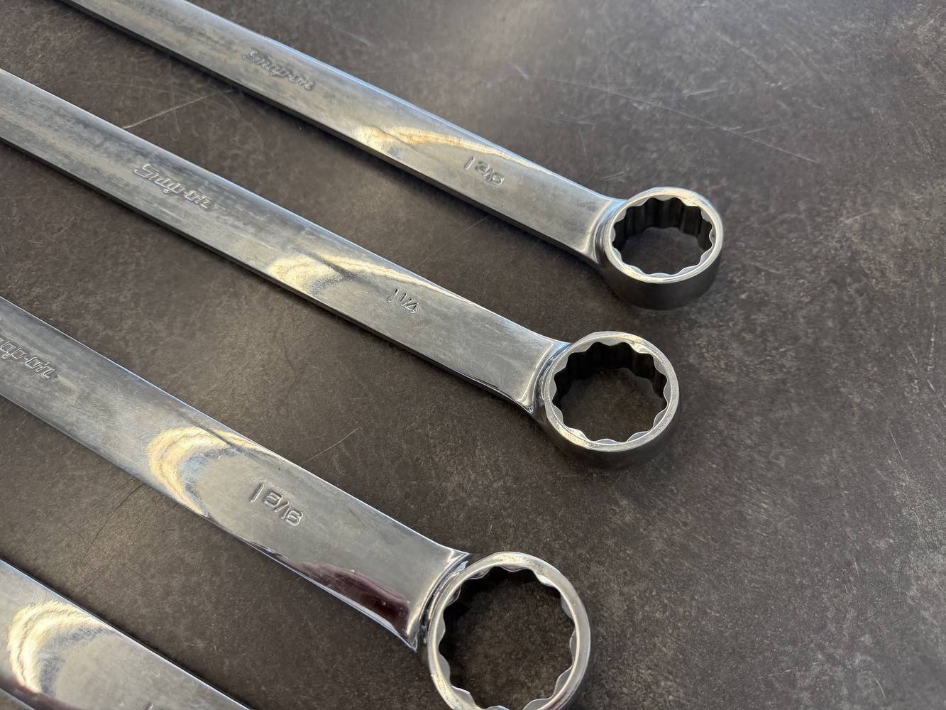 Snap On 6 Large SAE Wrenches 1-3/16″,1-1/4″, 1-5/16″, 1- 3/8″, 1-7/16″, 1-1/2″