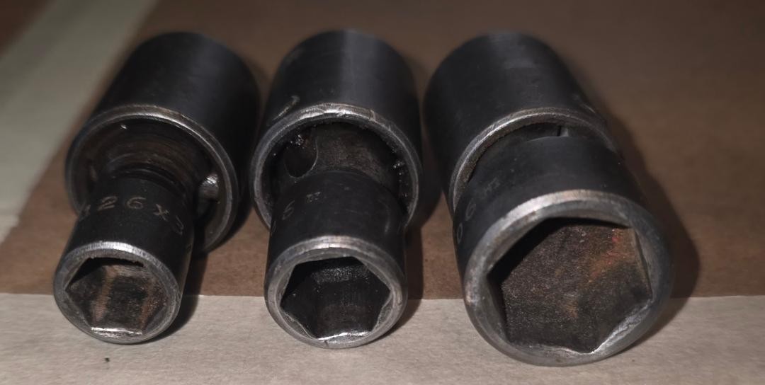 MAC XUP 3/8in. 6 Point Swivel Black Impact Sockets Sizes 3/8, 7/16, 5/8