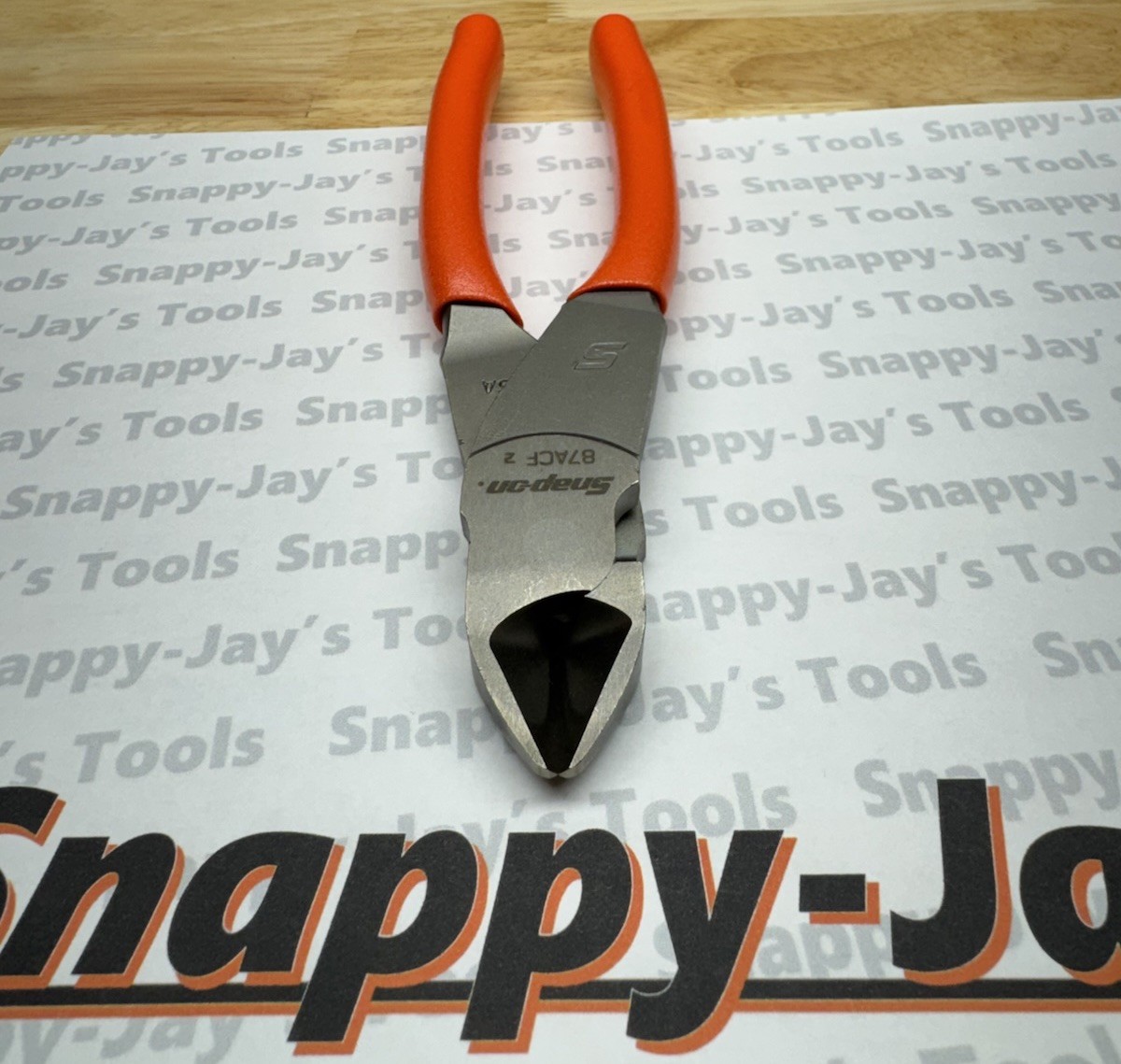 Snap-On Tools USA NEW ORANGE Soft Grip 7″ VECTOR EDGE Diagonal Cutter 87ACFO