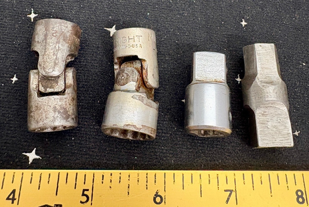 Vtg. Wright Socket Adapters Lot Of 4 2 Are Swivel Various Sizes & Brands