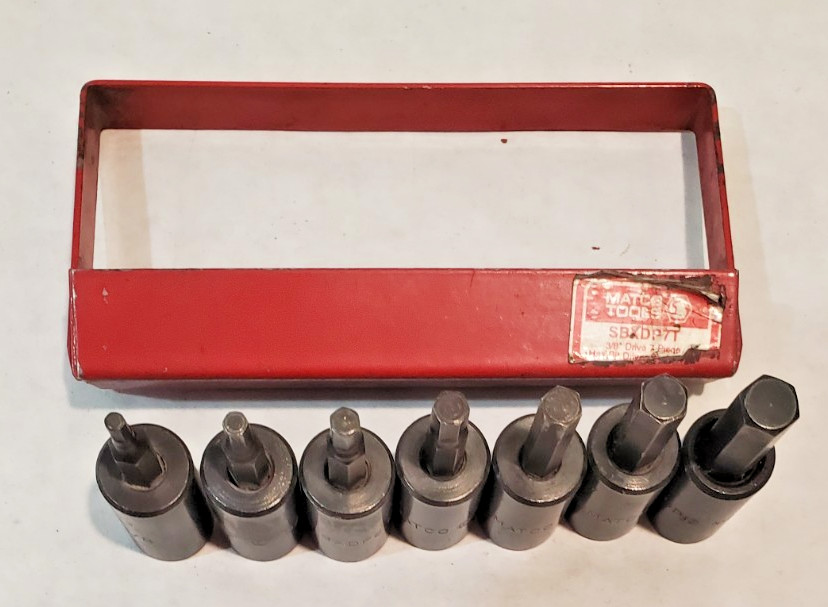 MATCO 7pc Hex Impact BXDP series Socket Set 3/8″ Drive SAE USA 1/8″-3/8″