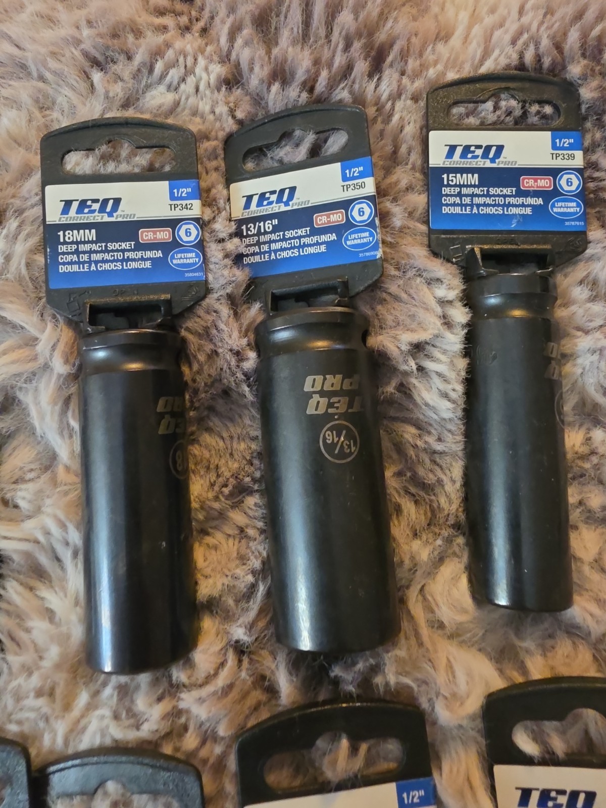 Lot Of TEQ correct Pro 1/2″ Various Deep Impact Socket