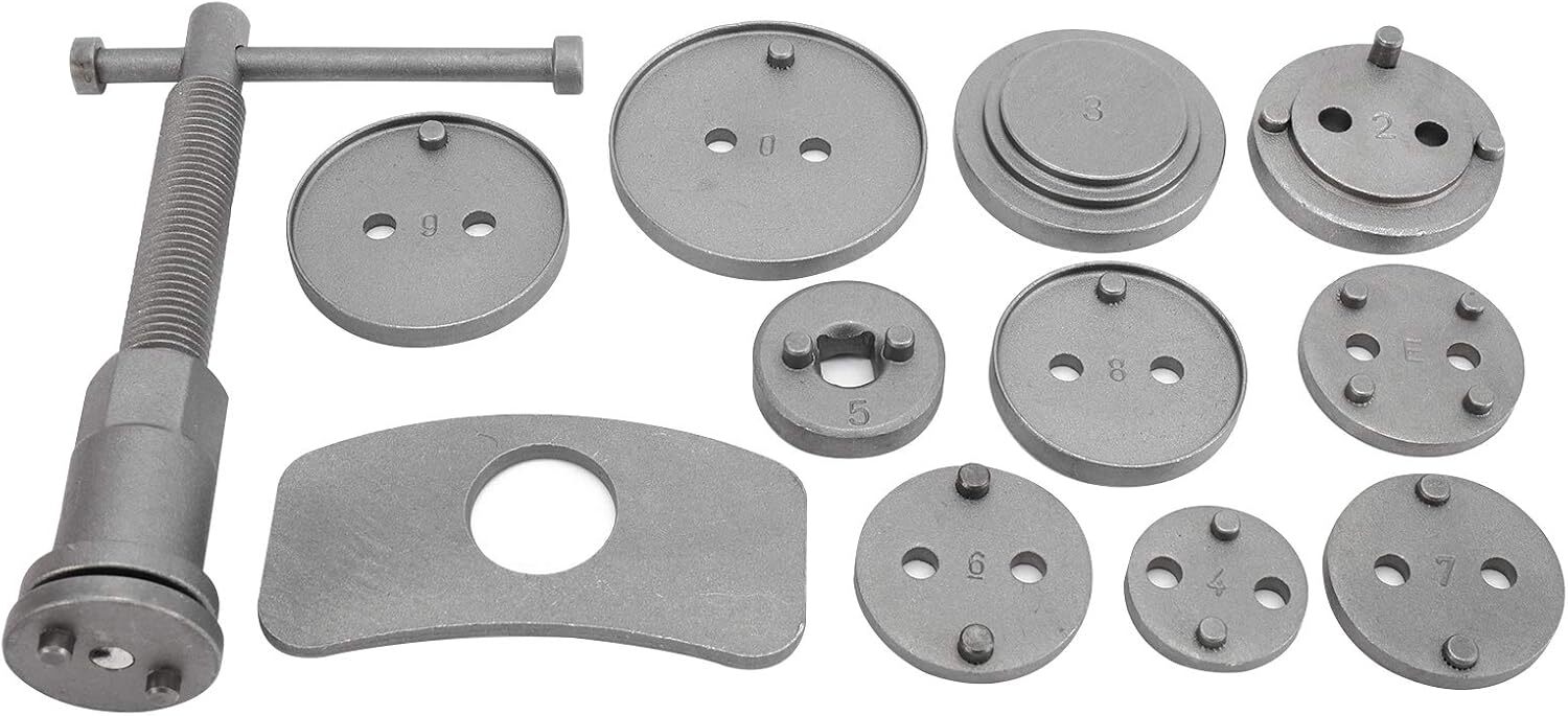 12 Pcs Disc Brake Caliper Tool Wind Back Rewind and Piston Compression Tool Kit