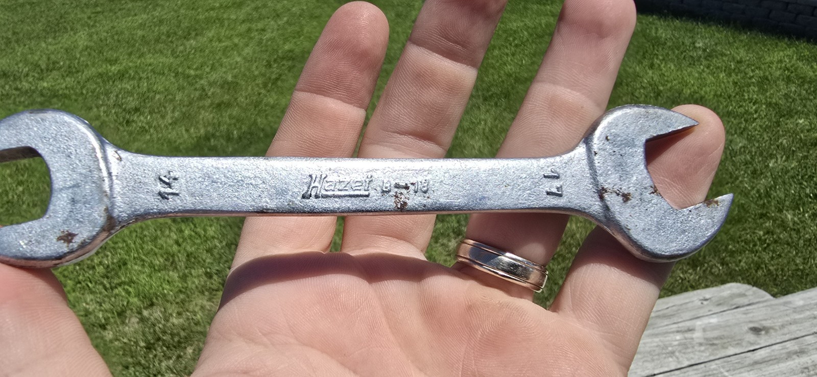 Vintage Hazet B-18 Spanner Wrench Open End 14mm 17mm Porsche German BMW