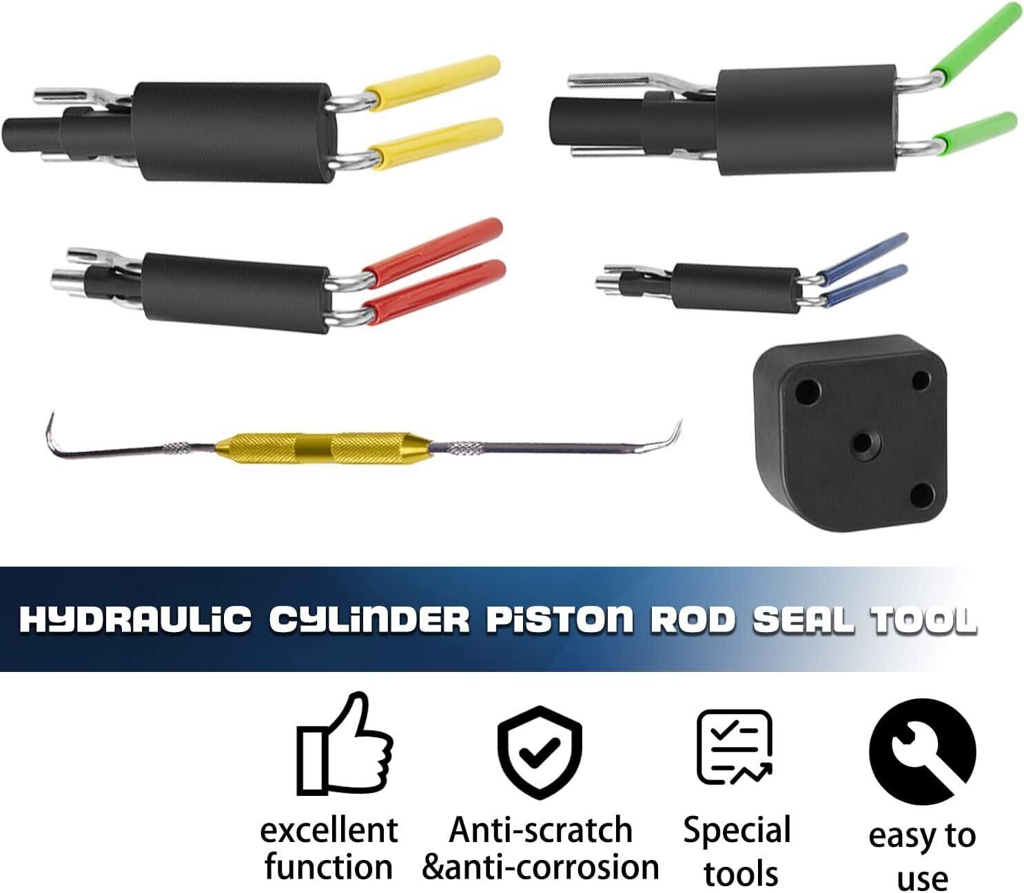 Rod Seal Install Tool Set Hydraulic U-Cup Twistor Installation With a Seal Pick