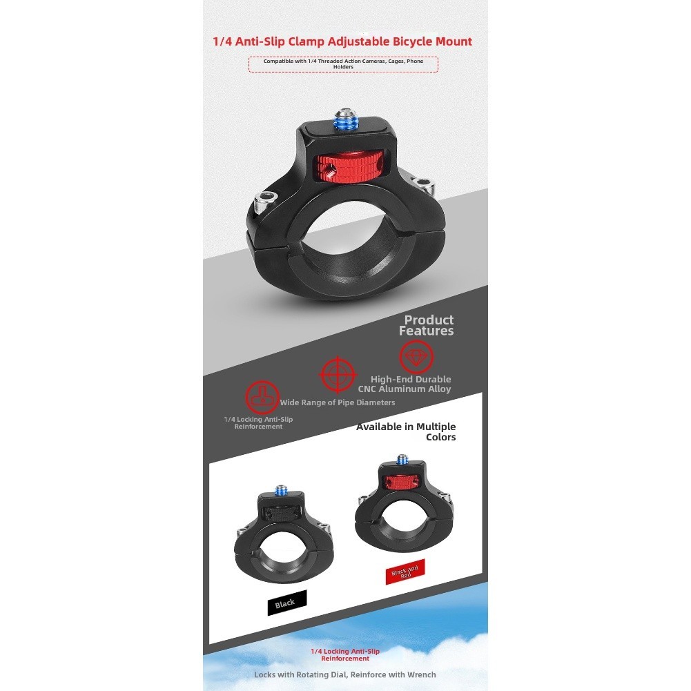 Motorcycle Handlebar Clamp Fits For 2232mm for Pressure Tester and Camera Mount