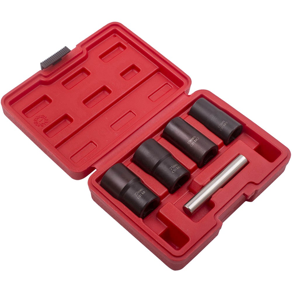 Twist Socket Lug Nut Lock Remover Extractor Tool Kit 17 19 21 22mm