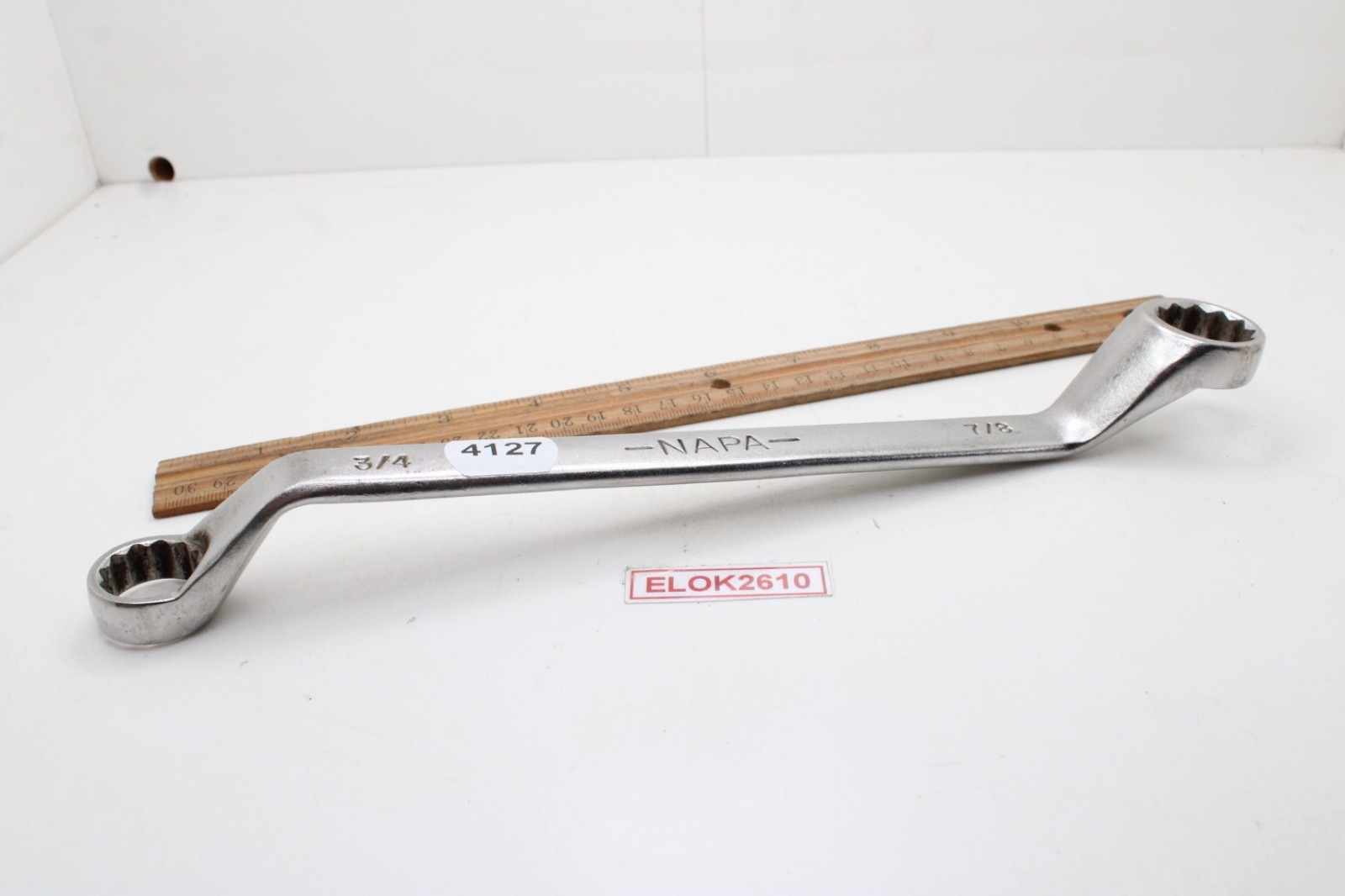 Napa Tools NDF 108 7/8″ x 3/4″ 12 Point SAE Offset Box-End Wrench 11.5″ USA