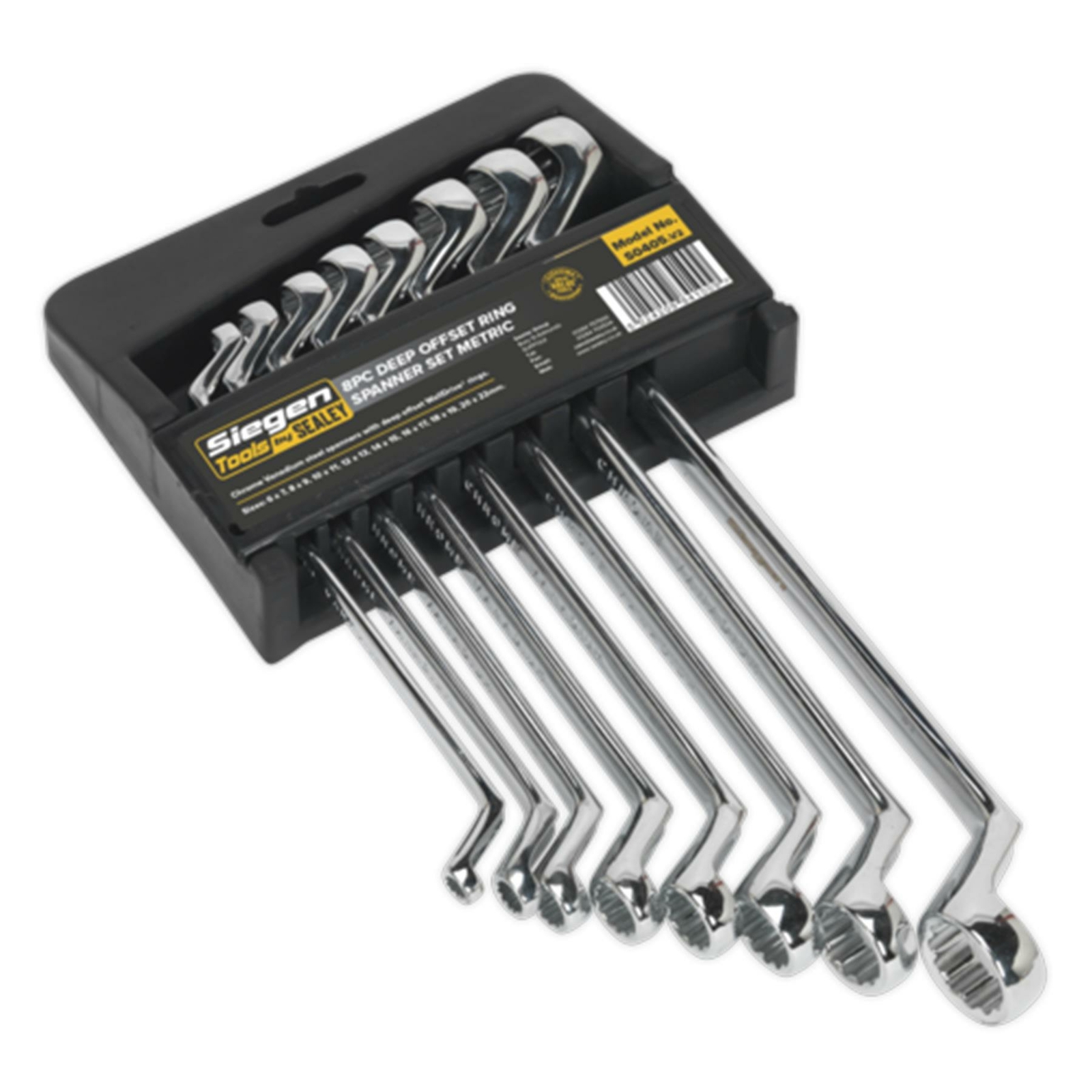 8pc Deep Offset Ring Spanner Set Metric 6x7mm – 20x22mm CRV Steel Fully Polished