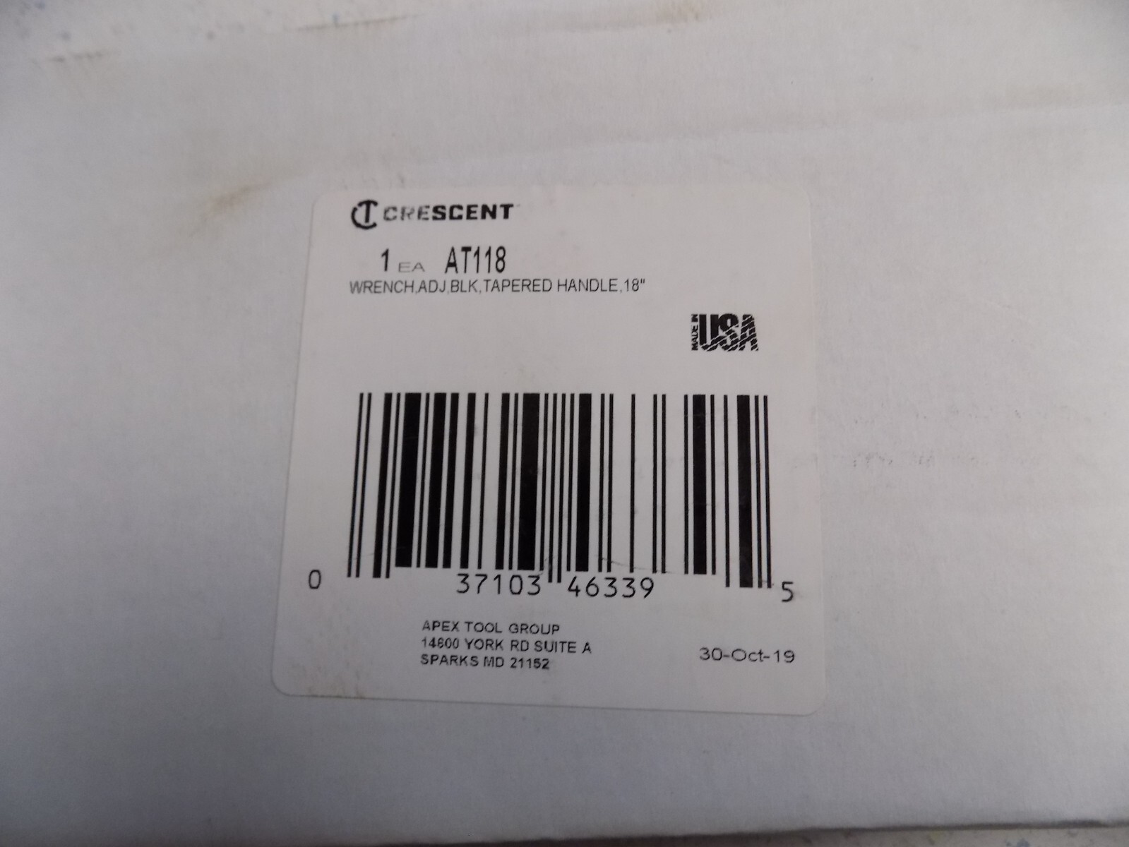New Adjustable Wrench Crescent Brand USA 18″ 18 Inch 2 1/16″ Capacity AT118 NOS