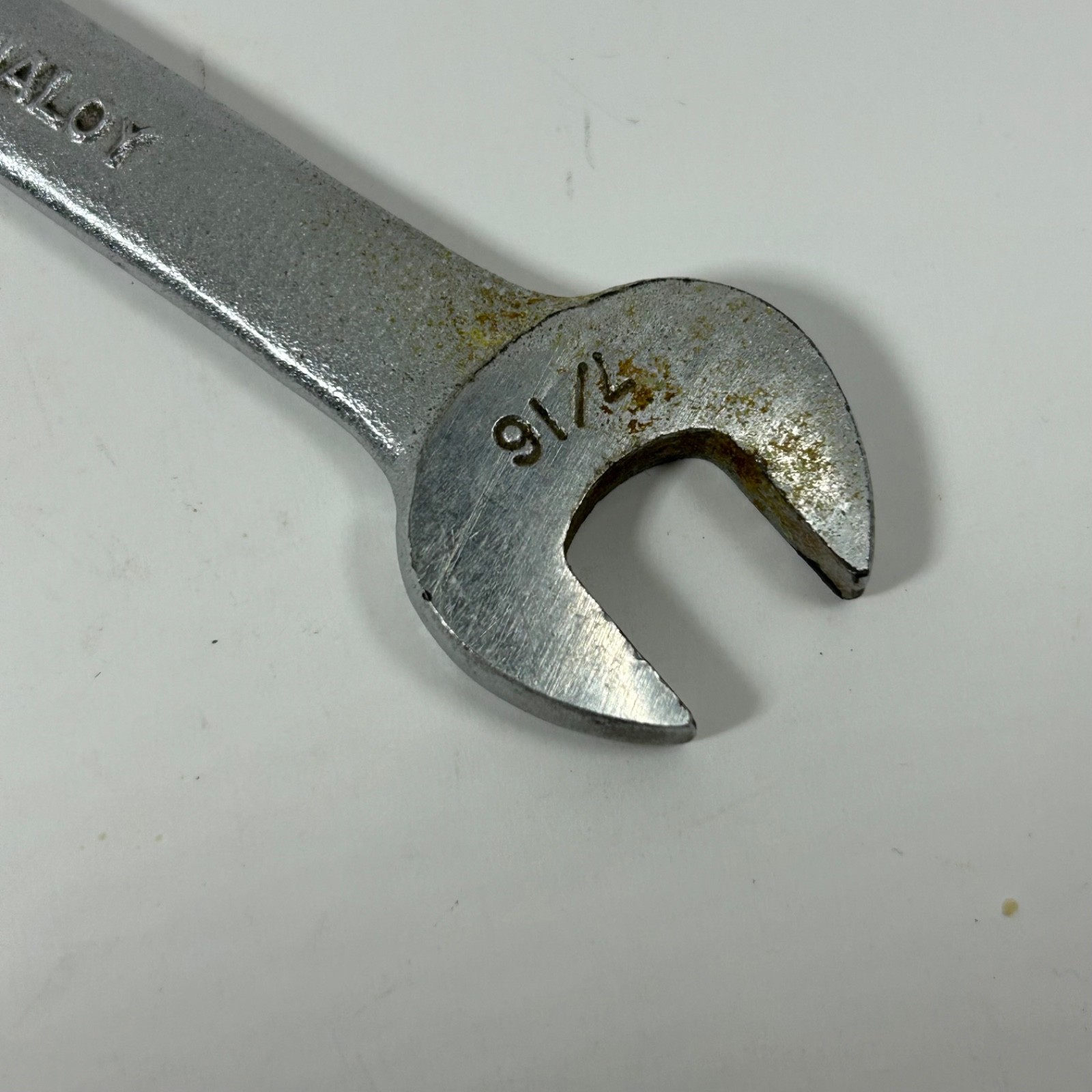 Vintage BONNEY USA 1723 3/8 X 7/16 In SAE Short Stubby Open End Wrench