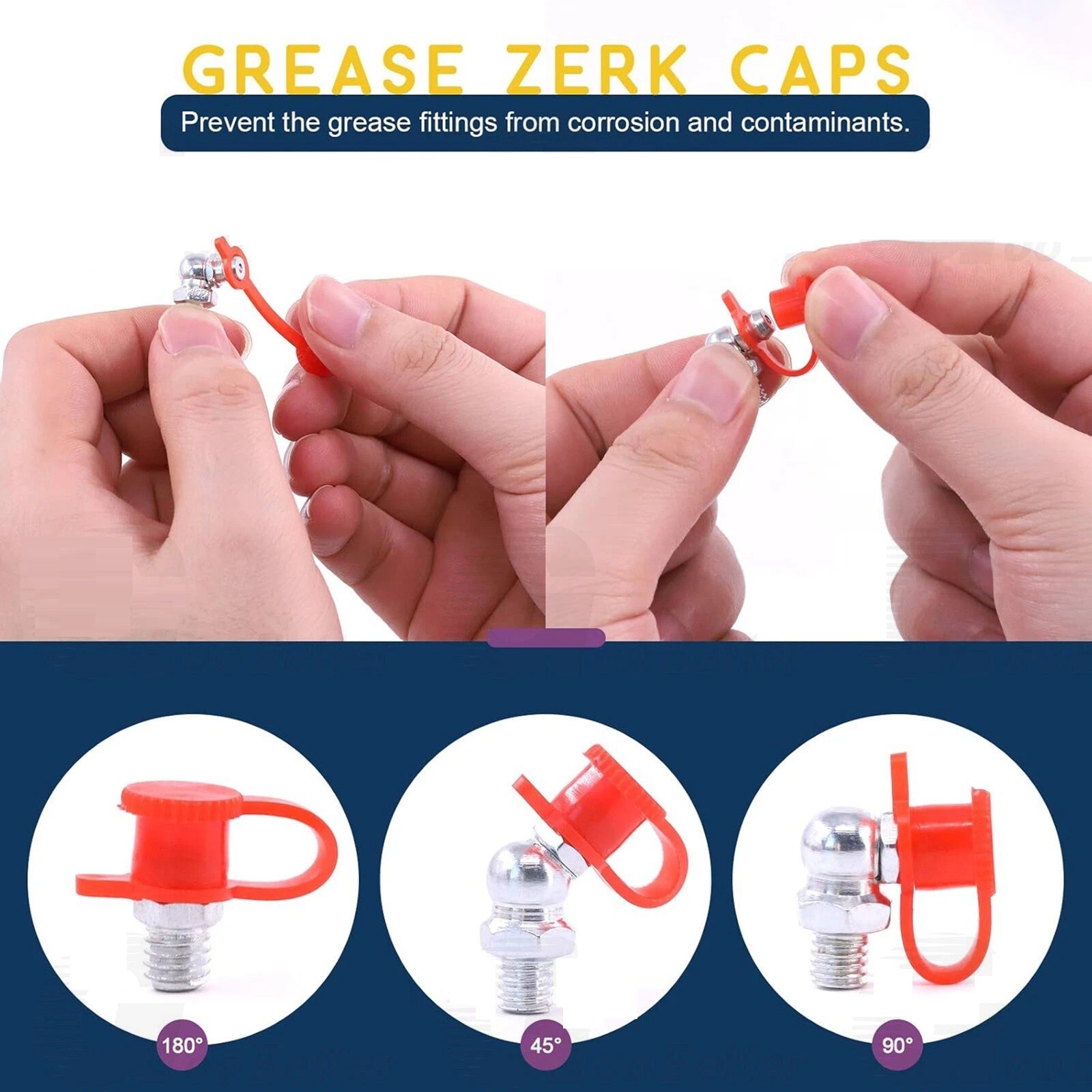 SAE 120 PCS Grease Fitting Set with 90 Degree and 45 Degree Zerks for Tool Use